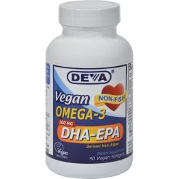 Deva Vegan Vitamins - Omega-3 Dha-epa Vegan H/p - 1 Each-90 SGEL