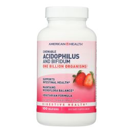 American Health - Acidophilus and Bifidum - Strawberry - 100 Chewable Wafers
