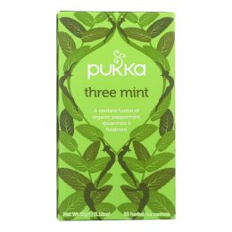 Pukka Herbal Teas Tea - Organic - Three Mint - 20 Bags - Case of 6