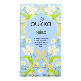 Pukka Herbal Teas Relax - Caffeine Free - Case of 6 - 20 Bags