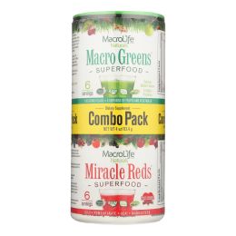 Macrolife Naturals Superfood - Macro Greens and Miracle Reds Combo Pack - 4 oz